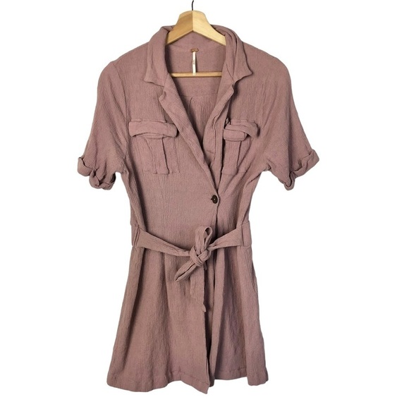 Free People Clementine Purple Ash Wrap Mini Dress M - Picture 2 of 5